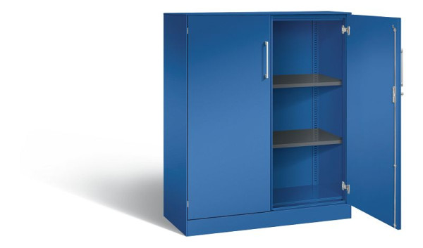 C+P Flügeltürenschrank Asisto, H1310xB1000xT435mm, Farbe: Enzianblau, Bügelgriff, 3 OH, 141032-000 S10200