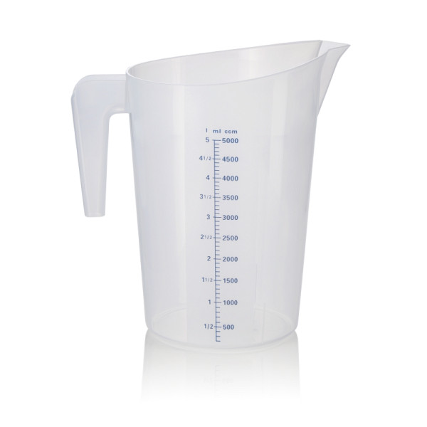 WAS Messbecher, Ø 22,5 cm, 5 L, mit 100 ml Skalierung, Polypropylen, 9307500