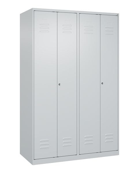 C+P Umkleidespind Classic PLUS SW, 4 Abteile, 1850x1200x500mm, 7035/7035, Zylinderschlösser, 080002-40 S10002