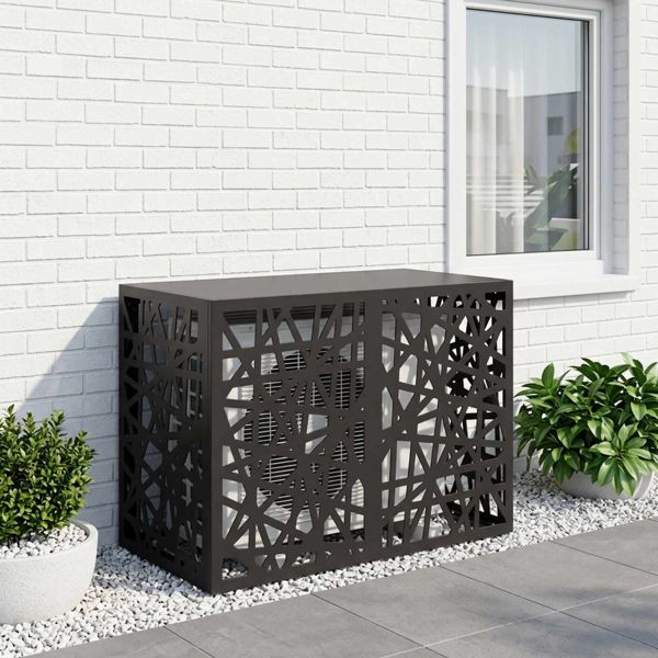 vidaXL Klimaanlagenabdeckung Schwarz 100 x 50 x 70 cm Stahl, 8014157