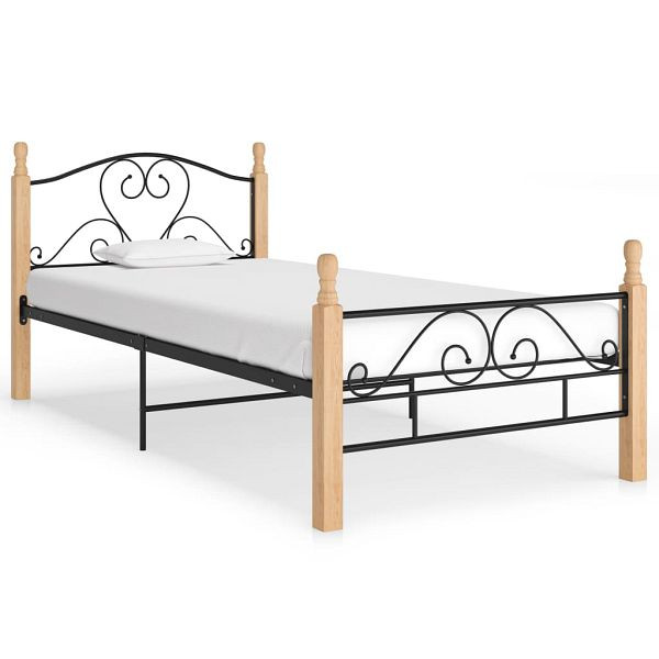 vidaXL Bettgestell Schwarz Metall 90x200 cm, 324939