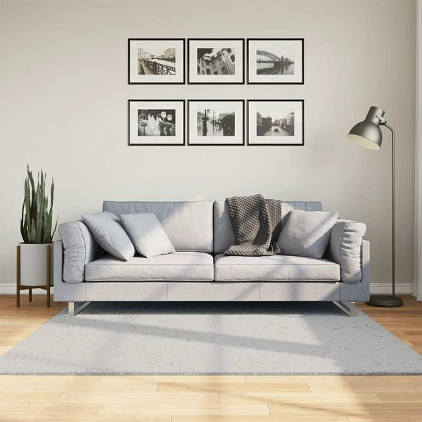 vidaXL Teppich HUARTE Kurzflor Weich und Waschbar Grau 160x160 cm, 375078