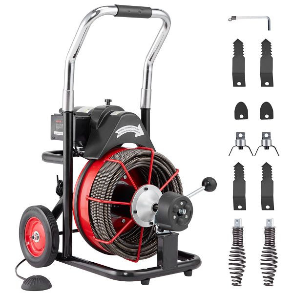 VEVOR Rohrreinigungsmaschine Rohrreinigungsgerät automatische Zufuhr 30mx13mm, ZDJJKLSGDSTJVBQBOV2