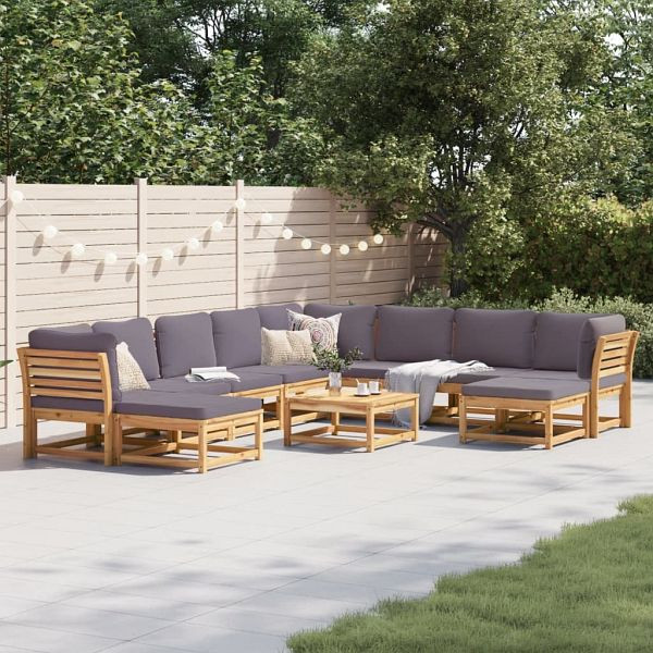 vidaXL 11-teilig Garten-Lounge-Set mit Kissen Massivholz Akazie, 3214320