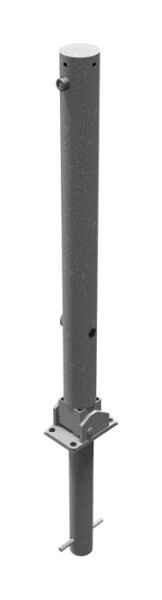 Schake Absperrpfosten Stahlrohr Ø 76 x 2,6 mm umlegbar, mit Dreikantverschluss, zum Einbetonieren mit Bodenhülse, 476FUH