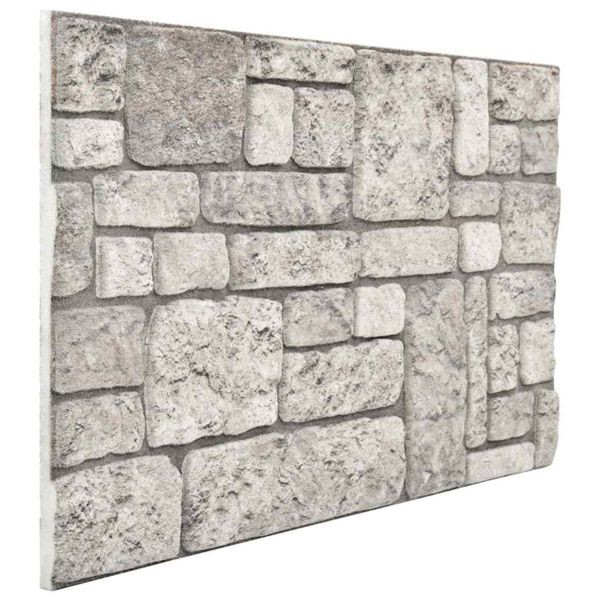 vidaXL Wandpaneele 10-teilig Grau 100 x 50 cm EPS-Schaum, 332929