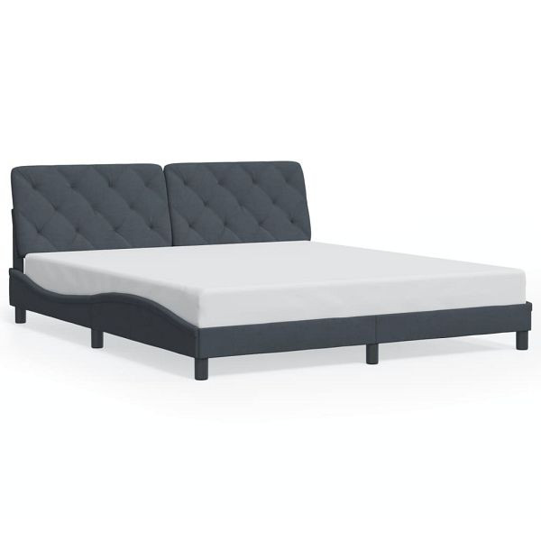 vidaXL Bettgestell mit Kopfteil Dunkelgrau 180x200 cm Samt, 3207936