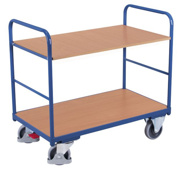 VARIOfit Etagenwagen niedrig, Außenmaße: 1.260 x 800 x 990 mm, RAL 5010 enzianblau, LadehöheLadehöhe: 525 mm, sw-800.239
