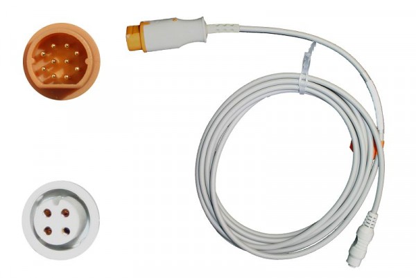Golmed IBP-Adapterkabel für B.Braun-Transducer, zu Dräger Siemens Sirecust, IBP-DR1-BB