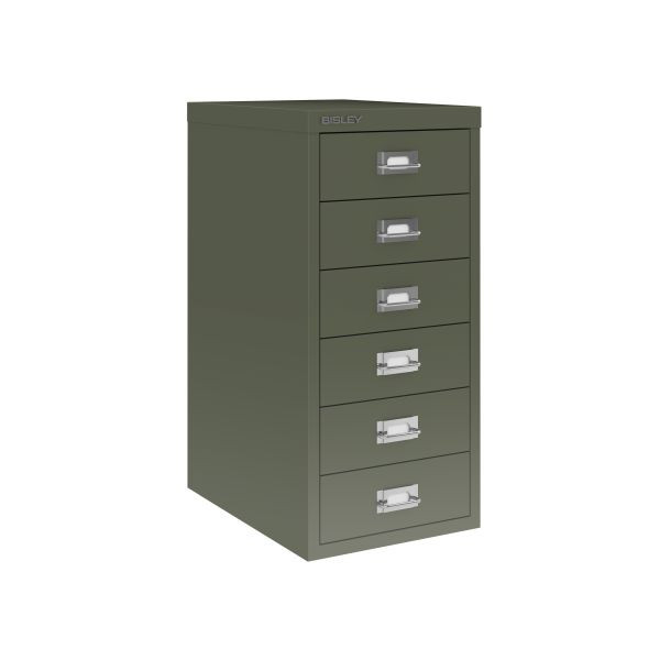 Bisley Home MultiDrawer, 29er Serie, DIN A4, 6 Schubladen, Farbe olivgrün, L296623