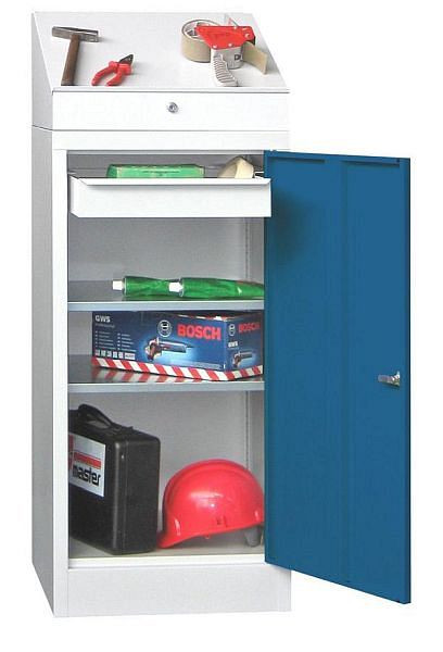 Pavoy Werkzeugschrank-Kombi mit Pult 1270/500/500, 2 Böden verzinkt, 1 Schublade, 32370-050-016-910510