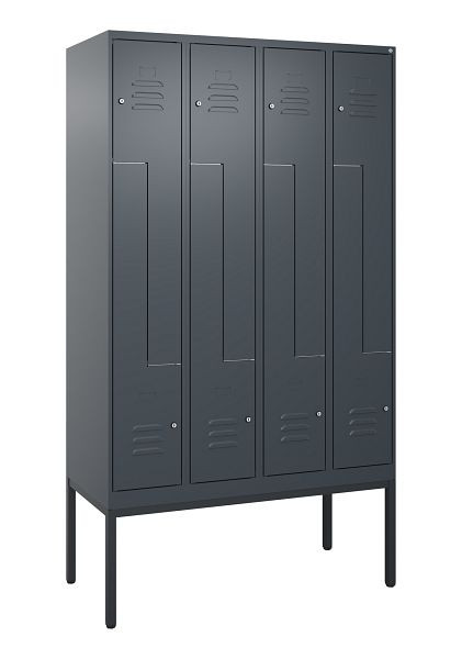 C+P Z-Spind Classic PLUS, Gestell, 8 Abteile, 2120x1200x500mm, 7016/7016, Zylinderschlösser, 0800337-408 S10027