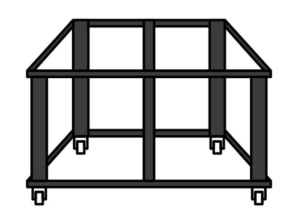 MORETTI Untergestell S/60 für S100E, für max. 8 Backbleche 600 x 400 mm, ohne Backblechtragschienen (max. 8 Paar möglich), mit Rädern, 493400124100