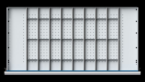 ANKE Werkbänke Schubladeneinteilungssatz, SK-Innenmaß: 1110 x 540 mm, 1/8-Teilung, für Fronthöhe 180-360 mm, 902.380
