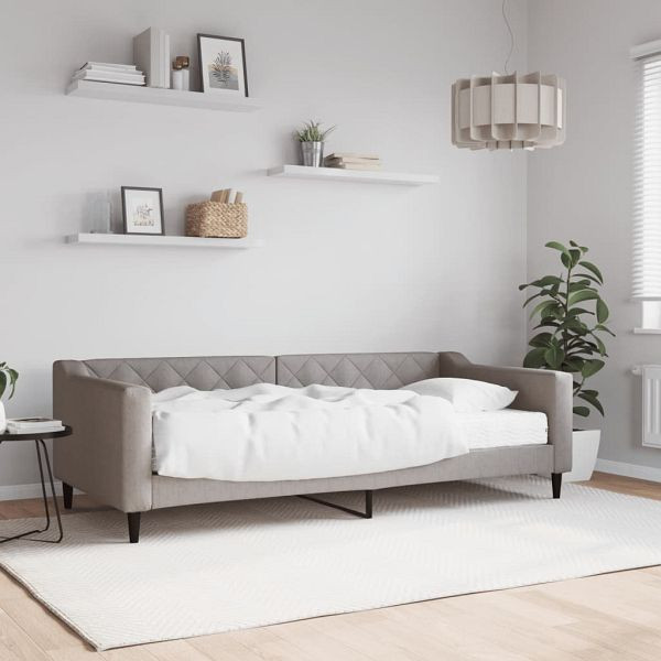 vidaXL Tagesbett mit Matratze Taupe 90x200 cm Stoff, 3197411