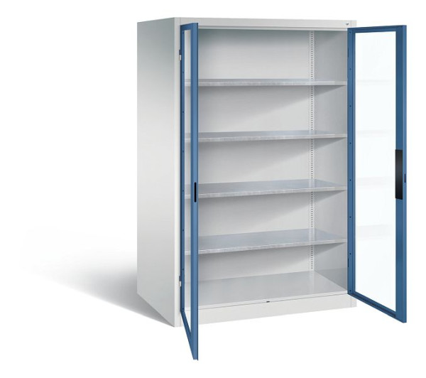 C+P Werkzeugschrank Acurado, H1950xB1200xT800mm, Farbe: Lichtgrau / Fernblau, Muldengriff, 8934-0552 S10016