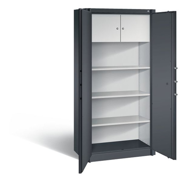 C+P Feuerschutzschrank Certos, H1950xB930xT500mm, Farbe: Schwarzgrau, Klinkengriff, 4 OH, 1170-200 S10005
