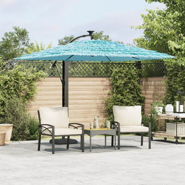 vidaXL Sonnenschirm mit Stahlmast Blau 246x246x230 cm, 4005075