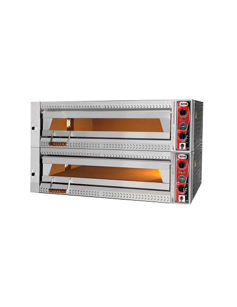 GMG Pizzaofen Maxima V, 9+9x Ø 35cm, 24 kW 400V, stapelbar, vollständig aus Schamottstein, 2 Backkammern, PEF105105 V-DE