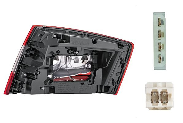 HELLA Heckleuchte, LED, für u.a. Skoda Octavia III (5E3, NL3, NR3), ECE/CCC, für Linksverkehr/für Rechtsverkehr, links, 2SK 012 881-051