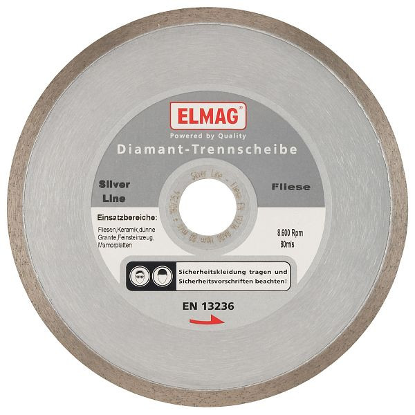 ELMAG Diamantscheibe 115mm, SILVER LINE - FLIESE (Bohrung: 22,2 mm), 61500
