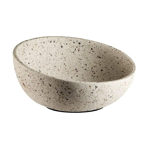 APS Dekoschale/Obstschale TERRAZZO - Beton, Ø 26 cm, Höhe 7,5 / 13 cm, 1,7 Liter, Terrazzooptik, 30081