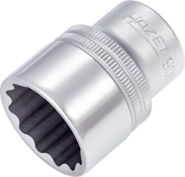 Hazet Steckschlüsseleinsatz, Doppelsechskant, Vierkant hohl 12,5 mm (1/2 Zoll), Außen-Doppel-Sechskant-Tractionsprofil, 25 mm, 900Z-25