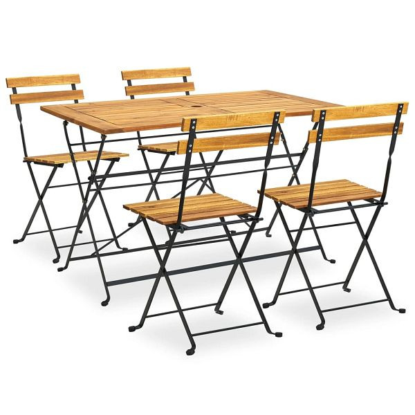 vidaXL 5-teilig Garten-Essgruppe Klappbar Akazie Massivholz, 3058155