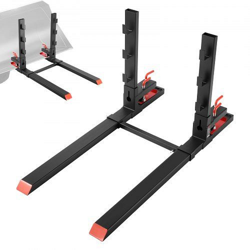 VEVOR Palettengabeln, 1814 kg, 1490 mm, mit Kippschutz & verstellbarer Stabilisator, für Ladeschaufel-Kompaktlader, Schwarz, TPHCKDJK60INR87LB001V0