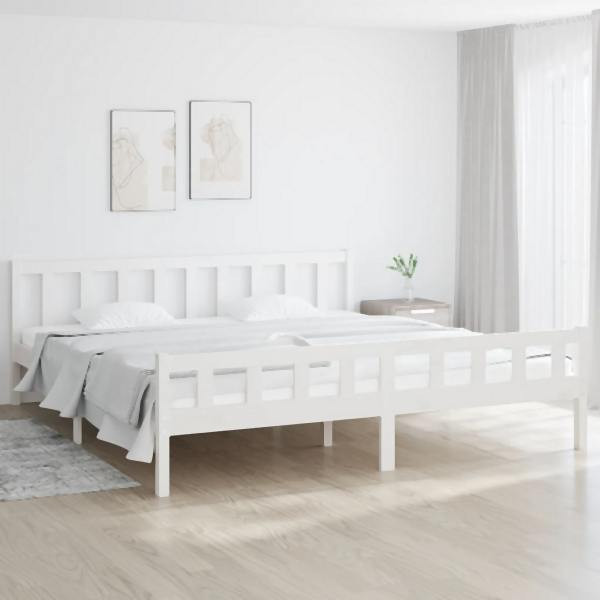 vidaXL Massivholzbett Weiß 160x200 cm, 810690, 8720287066293