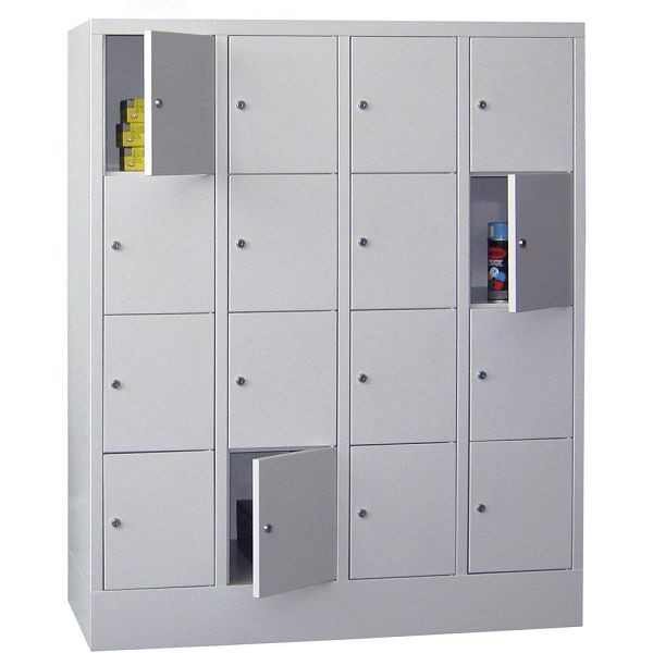 Deskin Schließfachschrank CLASSIC mit glatten Türen, Korpus lichtgrau, Türen lichtgrau, H 1518 x B 1200 x T 500 mm, 264141