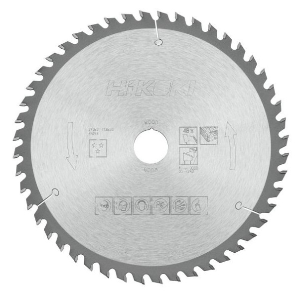 HiKOKI TCT Kreissägeblatt Holz 240x30xZ48 Wechselzahn, 752463