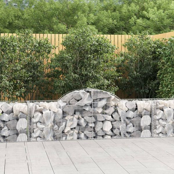 vidaXL Gabionen mit Hochbogen 8 Stück 200x50x60/80 cm Verzinktes Eisen, 3146284