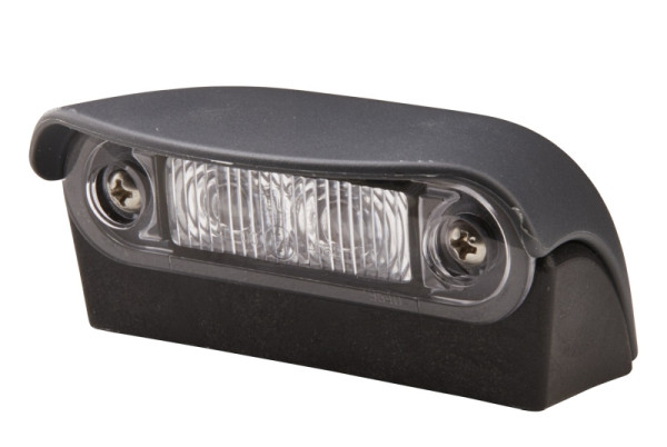 HELLA Kennzeichenleuchte - LED - 12/24V - Anbau/Schraubanschluss - Lichtscheibenfarbe: glasklar - Kabel: 2500mm - außen/hinten, 2KA 959 640-601