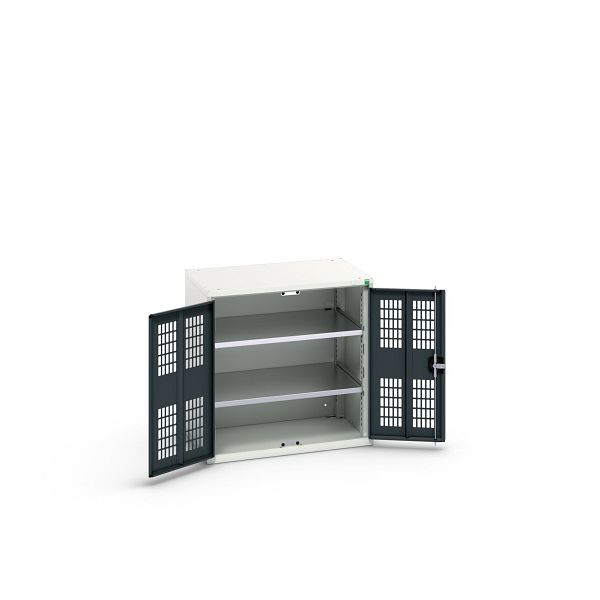 bott verso Flügeltürschrank mit Belüftung, mit 2 Fachböden, BxTxH: 800 x 550 x 800 mm, Lichtgrau / Anthrazitgrau, 16926740.19