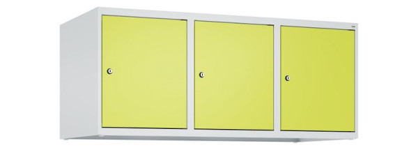 C+P Schrankaufsatz Classic PLUS, Aufsatzschrank, 7035/0024, Zylinderschlösser, 500x1200x500mm, 3 Abteile, 080090-32 S10025
