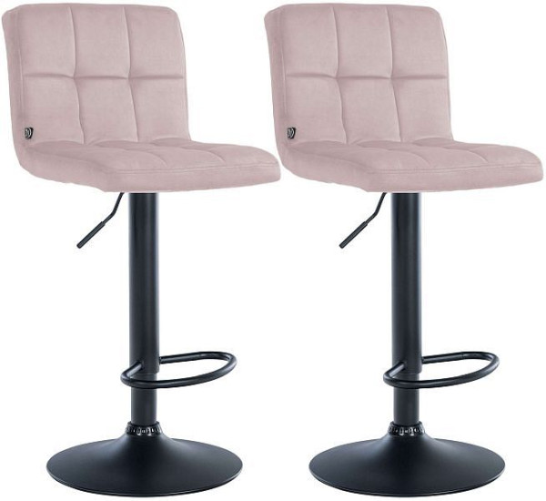 CLP Barhocker Peru Samt schwarz, rosa, VE: 2 Stück, 324940