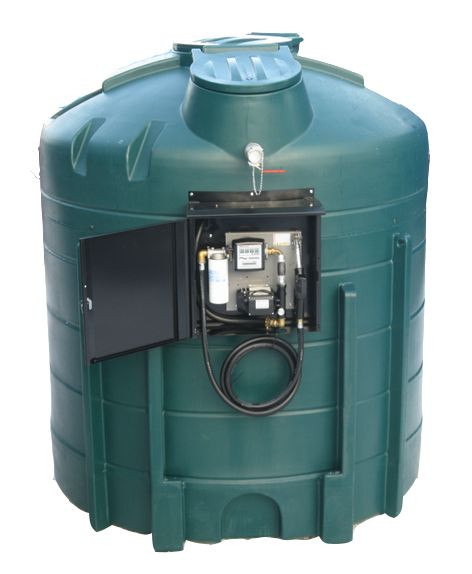 Duraplas DISTRIFUEL 5000-L, Dieseltankstelle 5000 Liter, mit Wandpumpe in abschließbarem Metallschrank, 80 l/min, Minttürkis, DFD5000E80-DE