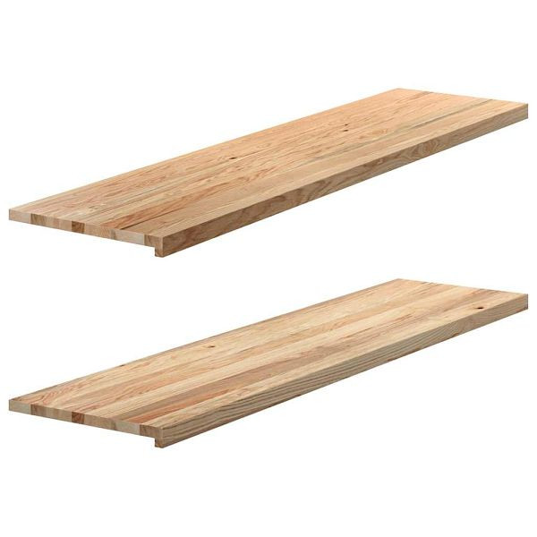 vidaXL Fensterbänke 2 Stück Unbehandelt 160x40x2 cm Massivholz Eiche, 4009124