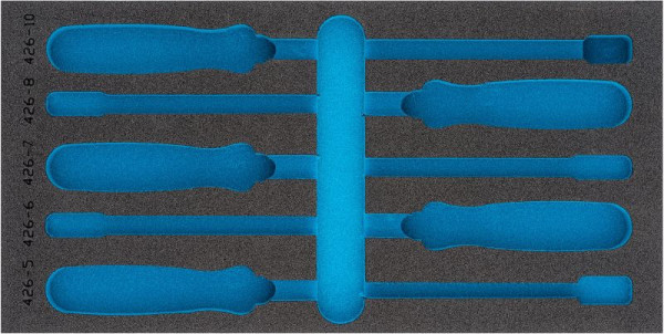 Hazet 2-Komponenten Weichschaum-Einlage, für 163-461/5 Abmessungen / Länge: 342 mm x 172 mm Ordnungssystem Größe: 1/3 (342 x 172 mm), 163-461L