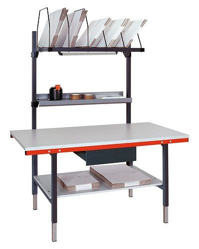 Rocholz Komplettpackplatz SYSTEM 1600, mit Zwischenboden und Stahlschublade, 1600 x 800 x 1910 mm, 309365