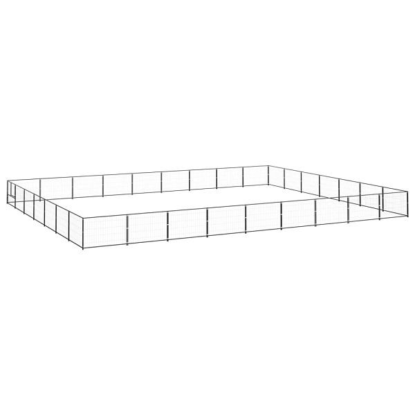 vidaXL Hundezwinger Schwarz 63 m² Stahl, Material: Stahl, 3082181