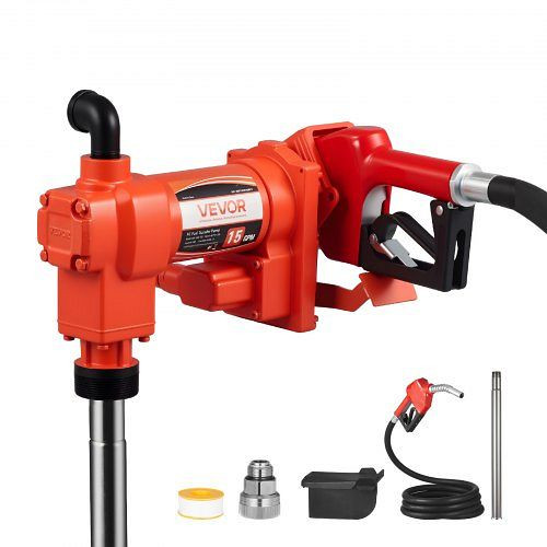VEVOR Kraftstofftransferpumpe 230V, 57L/min, mit automatischer Abschaltung, Förderschlauch, für Benzin, Kerosin, Biodiesel, JLFBB15GPMJCSB8CN001V2