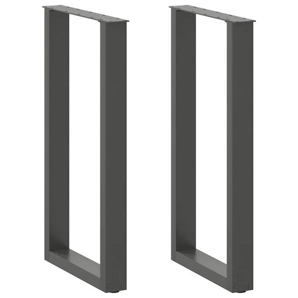 vidaXL Couchtischbeine U-Form 2 Stk. Anthrazit 40x(90-91) cm Stahl, 4013218