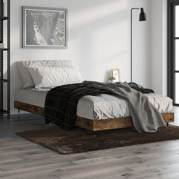 vidaXL Bettgestell Räuchereiche 90x190 cm Holzwerkstoff, 832202