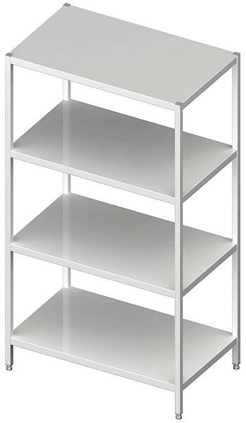 Stalgast Regal mit glatten Böden, 700x500x1800 mm, Selbstmontage, DRL07500