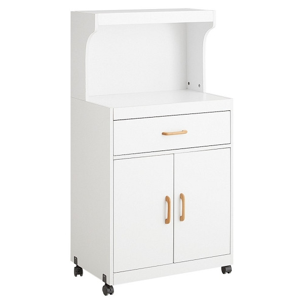 SoBuy Küchenwagen mit einer Schublade Weiß 62x40x119 cm, Modern, FSB12-W