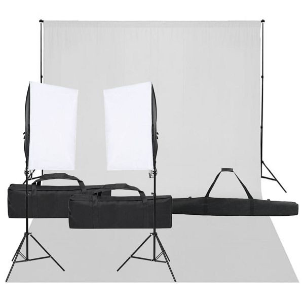 vidaXL Fotostudio-Set mit Beleuchtung und Hintergrund, 3094746