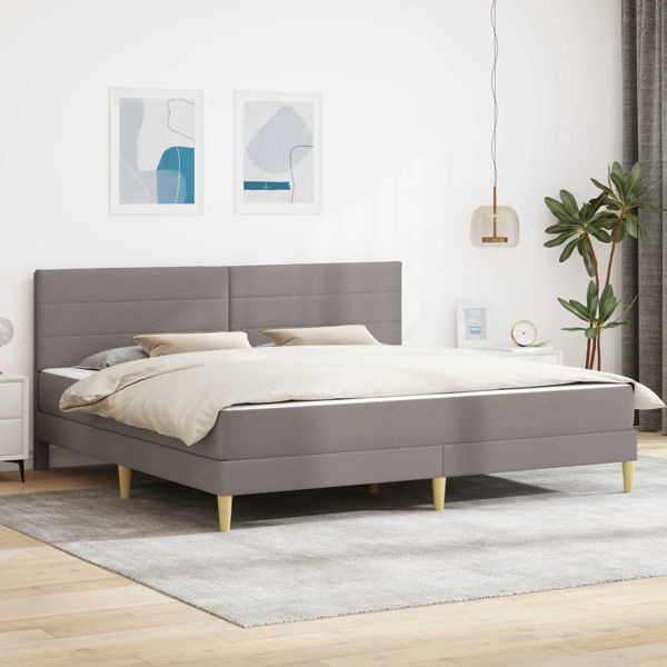 vidaXL Bettrahmen Taupe 180 x 200 cm Polyester, 3414972