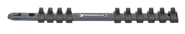 STAHLWILLE Steckschlüsselleiste 10 Halteklammern, Länge 255 mm, Antirebsvierkant außen 1/4", 80400003